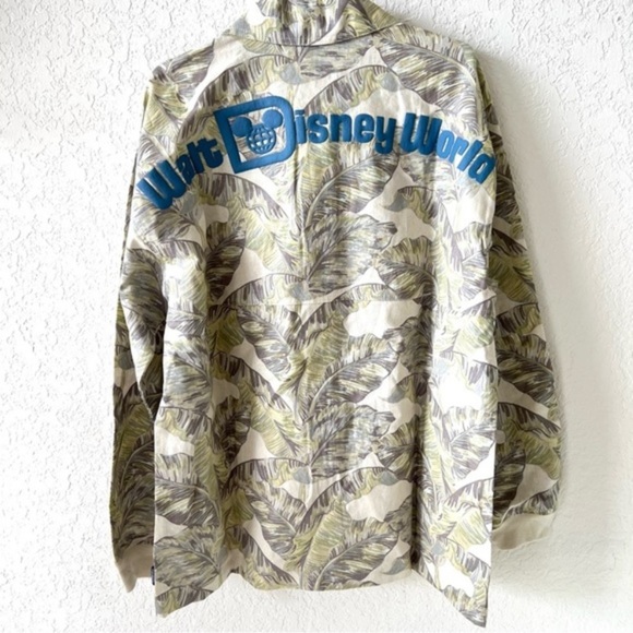 Walt Disney World Tropical Button-Up Linen Shirt Jacket by Spirit Jersey Sz L - Picture 8 of 11